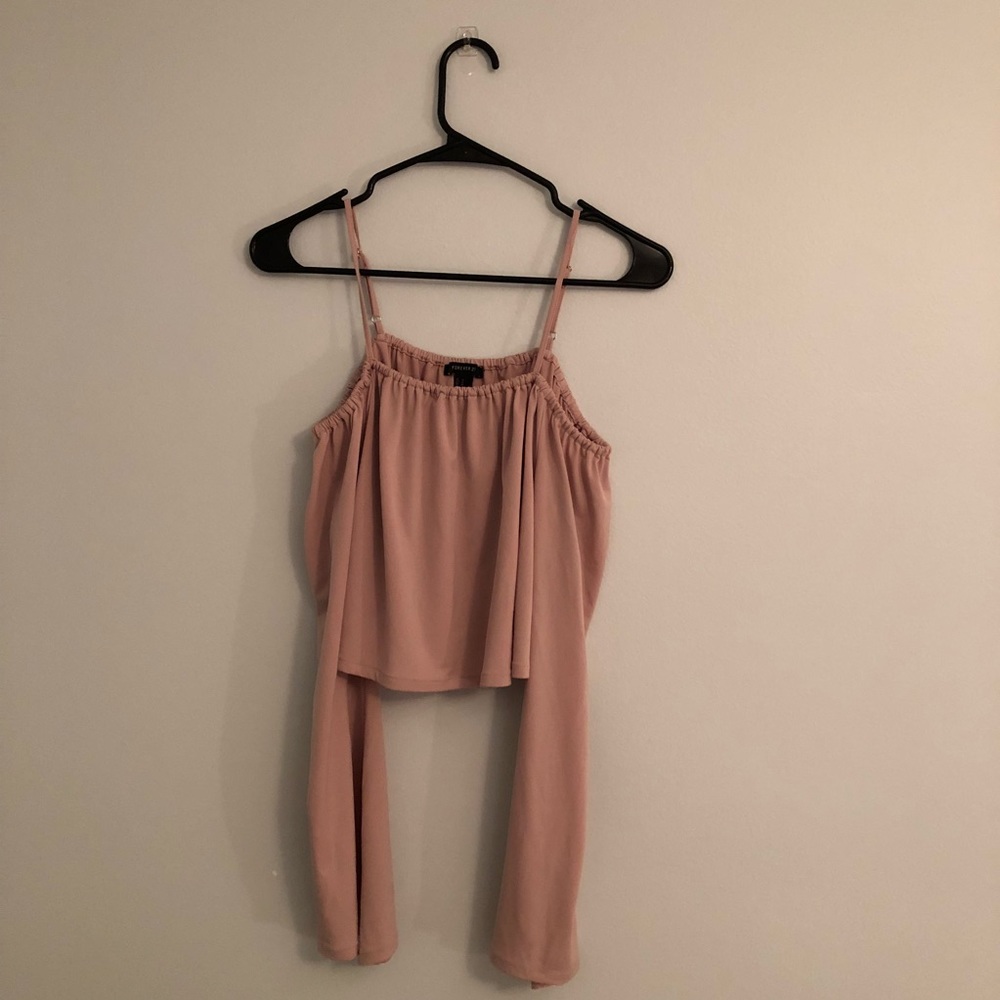 Off the shoulder long sleeve crop top